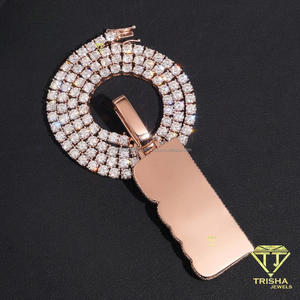 จี้ตัวเลขประดับเพชรโมอิสซาไนต์และเงินแท้ 925 สไตล์ฮิปฮอปสุดหรู - Product Image 3