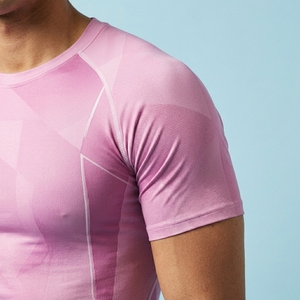 Men Half Sleeve O-Neck Compression Fitted Sporty Casual Wear Breathable Solid Jersey Top - Product Image 6