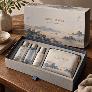 Custom SORA Beauty Travel Kit Sliding <b>Drawer</b> Packaging Box - Product Image 1
