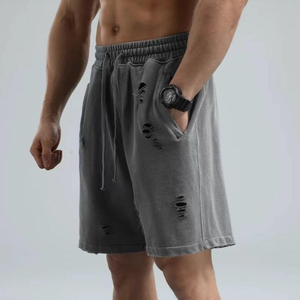 Shorts en coton vintage streetwear surdimensionnés et délavés à l'acide pour hommes, collection 2026 de haute qualité - Product Image 5