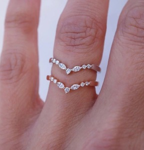 0.36CT Moissanite Diamond <b>Ring</b> Marquise Cut Curved Wedding Band 925 <b>Silver</b> Gold Plated GRA Certified Modern <b>Stacking</b> Anniversary - Product Image 2