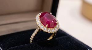 Anillo de compromiso cristiano de plata 925 chapado en oro de 14K con rubí de corte ovalado y engaste de puntas en forma de constelación, estilo minimalista, tercero. - Product Image 2