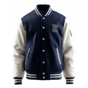 <b>Mens</b> Pink Varsity <b>Jacket</b> Genuine Leather Sleeves Embroidered <b>Letter</b> D Front Turn-down Collar Preppy Style Winter Wear Breathable - Product Image 3