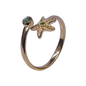 Wedding Wear 925 Sterling <b>Silver</b> Gold Plated Jewelry <b>Emerald</b> Gemstone Women Wear Classic Couple <b>Ring</b> - Product Image 1
