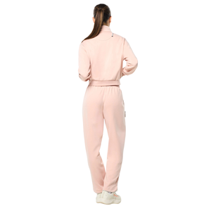 Women's Full Zip Stand Collar Tracksuit With Tapered <b>Trousers</b> Drawstring Waist Side Pockets Wholesale Custom OEMs Two Piece Sets - Product Image 2