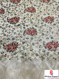 Tissu en dentelle jacquard brodé en polyester doux et élégant pour vêtements, artisanat de mode, fabrication textile sur mesure OEM ODM - Product Image 2