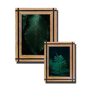 Handmade Mango Wood Photo Frame Set: Rustic Black Resin Inlay – Rustic Ridged Pattern Photo Frame <b>Table</b> top <b>Wall</b> <b>Mount</b> For Home - Product Image 2