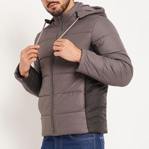 Doudoune matelassée imperméable pour homme – Écologique et durable, chaude, coupe-vent, brillante, col montant – Vente en gros - Product Image 2