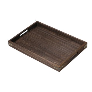 Eco-Friendly Acacia Wood Serving <b>Tray</b> with Handles-Large Rectangular Handcrafted Wooden Platter for <b>Breakfast</b> Coffee Table - Product Image 4