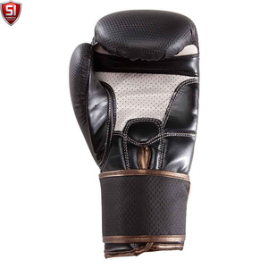 Gants de boxe SUMROOS INDUSTRY en cuir noir respirant avec sangle de poignet réglable, protection pour toutes les saisons, équipement d'entraînement à lacets - Product Image 3