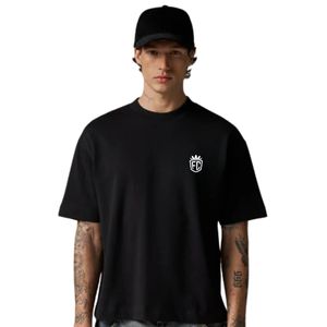 Men Loose Fit Black Short Sleeve Cotton T Shirt <b>Small</b> <b>Chest</b> Print Casual Street Style Top OEM Wholesale Custom Supply - Product Image 5