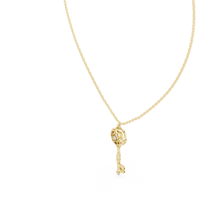 UNIQUE KEY LAB GROWN DIAMOND <b>PENDANT</b> SET IN 18KT <b>SOLID</b> YELLOW <b>GOLD</b> FOR ENGAGEMENT PARTY VALENTINE GIFT GLAM EVENT DAILY WEAR - Product Image 4