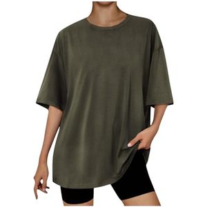 Camiseta Oversize de Algodón Pesado para Mujer con Hombros Caídos, Ajuste Holgado, Ropa Casual Premium Cómoda - Product Image 1