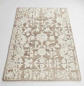Tapis d'appoint texturé tufté à la main |   Tapis fait main en poils coupés blancs et en poils bouclés beiges pour la décoration moderne de la maison et du salon - Product Image 4