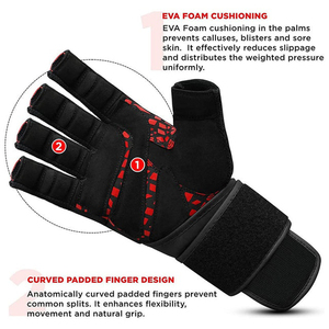 <b>Elite</b> Gym Half Finger Gloves Breathable Anti Slip Weight Lifting Crossfit Workout Fitness Grip Gloves Adjustable Wrist Support - Product Image 5