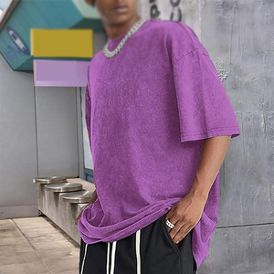 Custom 100% Cotton Acid Wash T-Shirts for Men Streetwear Hip Hop Style Vintage Quick Dry Crew Neck Printed Pattern T-Shirts - Product Image 3