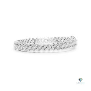7.52 CT White <b>Gold</b> Emerald Cut Lab Grown Diamond Tennis Bracelet in 18K <b>Solid</b> <b>Gold</b> - Product Image 2
