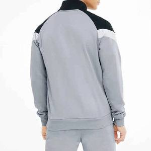 Ensemble de survêtement sportif pour homme en polyester respirant avec capuche et fermeture éclair intégrale, personnalisable avec logo (ODM) - Product Image 3