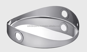 Luxury Handmade Aluminium tray Polished <b>Silver</b> Finished Floral Texture <b>Mirror</b> Modern Design Multi-piece Package Christmas - Product Image 3