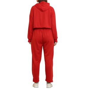 Conjunto Deportivo de Moda para Mujer, Sudadera Corta con Capucha y Pantalones Jogger Negros, Ropa Deportiva Informal para Fitness - Product Image 2