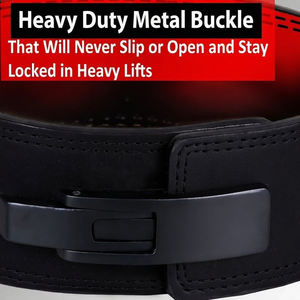 เข็มขัดยกน้ำหนักหนังแท้ ราคาคุ้มค่า ขนาด 10 มม. เข็มขัดพยุงหลังสำหรับยกน้ำหนักและเพาเวอร์ลิฟติ้ง - Product Image 4