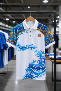 เสื้อโปโลซับลิเมชั่นสั่งทำพิเศษ ลายซัมเมอร์ไวบ์ แห้งเร็ว ผลิตจากโพลีเอสเตอร์ ชุดยูนิฟอร์มกีฬา ผู้ผลิต OEM - Product Image 5