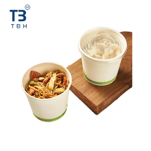 Bol en papier blanc jetable de qualité supérieure avec couvercle, 1000cc, grand récipient pour stand alimentaire, traiteur et événements – Fournisseur Malaisie - Product Image 2