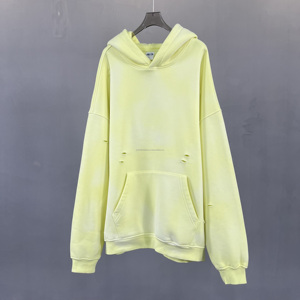 Sweat-shirt oversize en coton lourd délavé à l'acide, vente en gros, 360 g/m², vintage, sans cordon, délavé à l'acide - Product Image 5