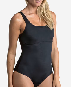 Combinaison noire unie taille haute pour femme, bretelles spaghetti, respirante, en Spandex/Polyester, séchage rapide, maillot de bain printemps - Product Image 2