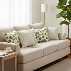SOGA 5PC Decorative Pillow <b>Cover</b> Set 3x Cream Cable Knit Diamond and 2x <b>Garden</b> Bloom Delight <b>Cushions</b> & Seat <b>Cushions</b> - Product Image 2