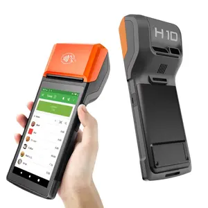 Mobiles Terminal 4G Android Handheld POS Terminal mit Drucker H10 mit NFC QR Barcode Scanner Android POS 13 Version