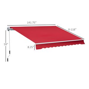 Toldo Retráctil Manual de 12 Pies x 10 Pies con Brazos Plegables, Ajustable y Versátil, para Patio, Balcón o Jardín - Product Image 3