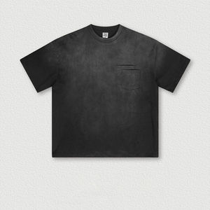 Camisetas de Alta Calidad para Hombre, 100% Algodón, Lavado Ácido, 220 g/m², Efecto Desgastado por el Sol, Logotipo Personalizado, Camisetas con Efecto Desgastado de Alta Calidad - Product Image 5