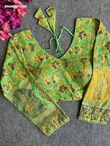 เสื้อไหมโดลาคุณภาพสูง แท้ 100% พร้อมลายทอหลากสีและลายปักดิ้นทอง คอวีบุฟองน้ำ แขน 3/4 คอลเลคชั่นเสื้อขายส่ง - Product Image 4