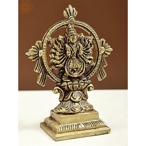 รูปปั้น5นิ้วทำด้วยมือรูปปั้น sudarshana vichnu กับโยคะ narasimha ที่ย้อนกลับ - Product Image 2