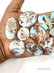 Larimar bleu naturel de deuxième qualité, cabochons de pierres précieuses en vrac, formes variées, 20 à 30 mm, vente en gros, export - Product Image 3