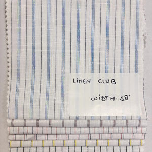 Tissu rayé en poly-coton et lin de qualité supérieure, 58 pouces, teint en fil, pour chemises et vêtements internationaux pour garçons et filles - Product Image 1