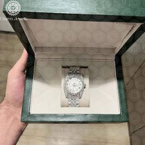 Montre de luxe Charm Jewells en acier inoxydable, boîtier de 38 mm, mouvement mécanique, cadran en cristal saphir, bracelet de mode pour homme de 20 mm, date automatique - Product Image 2