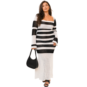 Robe longue de plage tendance pour femme, mini, ample, personnalisable, respirante, tricotée, à sequins, ajourée, au crochet, pour la plage ou comme paréo - Product Image 3