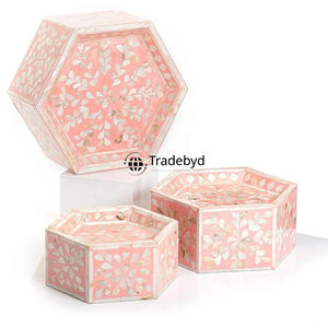 Soporte para Pastel Decorativo Hecho a Mano, Ecológico, de Forma Rectangular, con Incrustaciones de Hueso de Diseño, Calidad Premium, por Tradebyd - Product Image 4