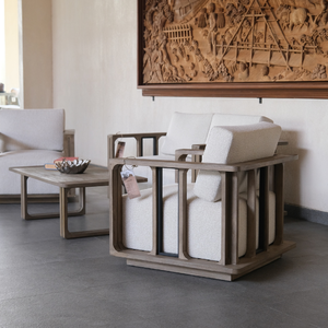 Conjunto de Sofás Seccionales Bromo de Asientos Profundos, Modelo Más Vendido de Bale Living, con Estructura de Madera de Teca, Acabado Liso, Diseño Geométrico y Estilo Moderno - Product Image 1