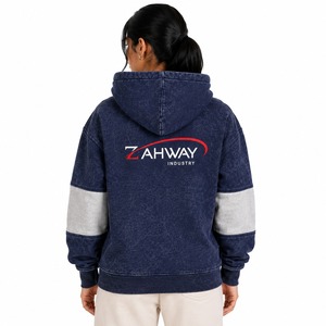 Sweat à capuche délavé pour femme, très tendance, en tissu résistant, finition vintage, coupe décontractée et poche kangourou, idéal pour le quotidien - Product Image 6