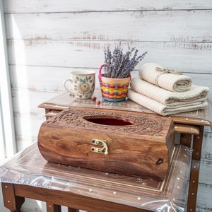 Wooden <b>Tissue</b> Napkin <b>Holder</b> Box Vintage Style Multipurpose Wooden Storage Organizer For Dining Table <b>Kitchen</b> Home Hotel Restaura - Product Image 6