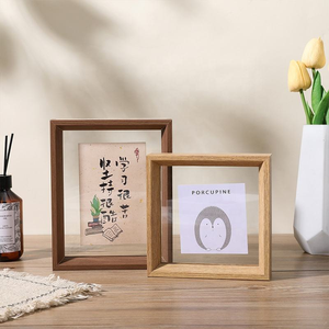 Custom <b>Double</b> Sided Clear Glass Picture <b>Frames</b> <b>A4</b> DIY Specimen Wooden Photo <b>Frame</b> - Product Image 3