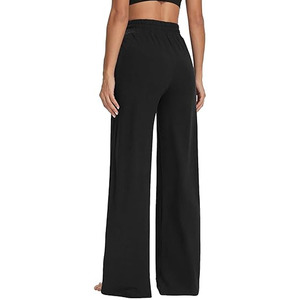 Pants Ladies <b>Stretch</b> Flared Baggy Jean <b>Trousers</b> Summer Straight Leg Solid Baggy Wide Leg Cotton Knit Track Jogger Flare Sweat - Product Image 5