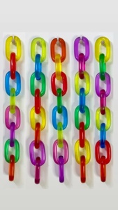 Modern Design Colorful Resin Art Decorative Chain Links Customizable Logo Handmade for Diwali Birthday Wedding Occasions - Product Image 5