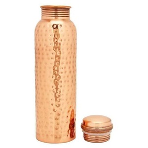 <b>Copper</b> Water <b>Bottle</b> Set Pure Metal Flask Hammered Finish Ayurvedic <b>Drinking</b> Vessel Leak Proof Reusable Eco Friendly Wholesale - Product Image 4