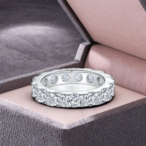 Bague Éternité Vintage en Argent 925 Plaqué Rhodium avec Moissanite VVS de Luxe Starspire, Coupe Brillante, Bijou Fin - Product Image 3