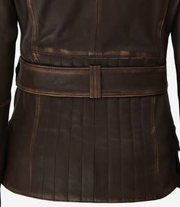 DARKRY Chaqueta de Motociclista de Cuero Vacuno Genuino para Mujer, Venta al por Mayor, Abrigo de Invierno para Moto, Ajuste Delgado, Negro, Cortavientos, Ecológico - Product Image 5