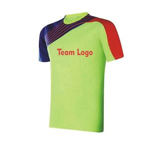 Mens Custom Sports T Shirt <b>Neon</b> Green Contrast Trim Breathable Quick Dry Lightweight Training Wear Team Wear - Product Image 1
